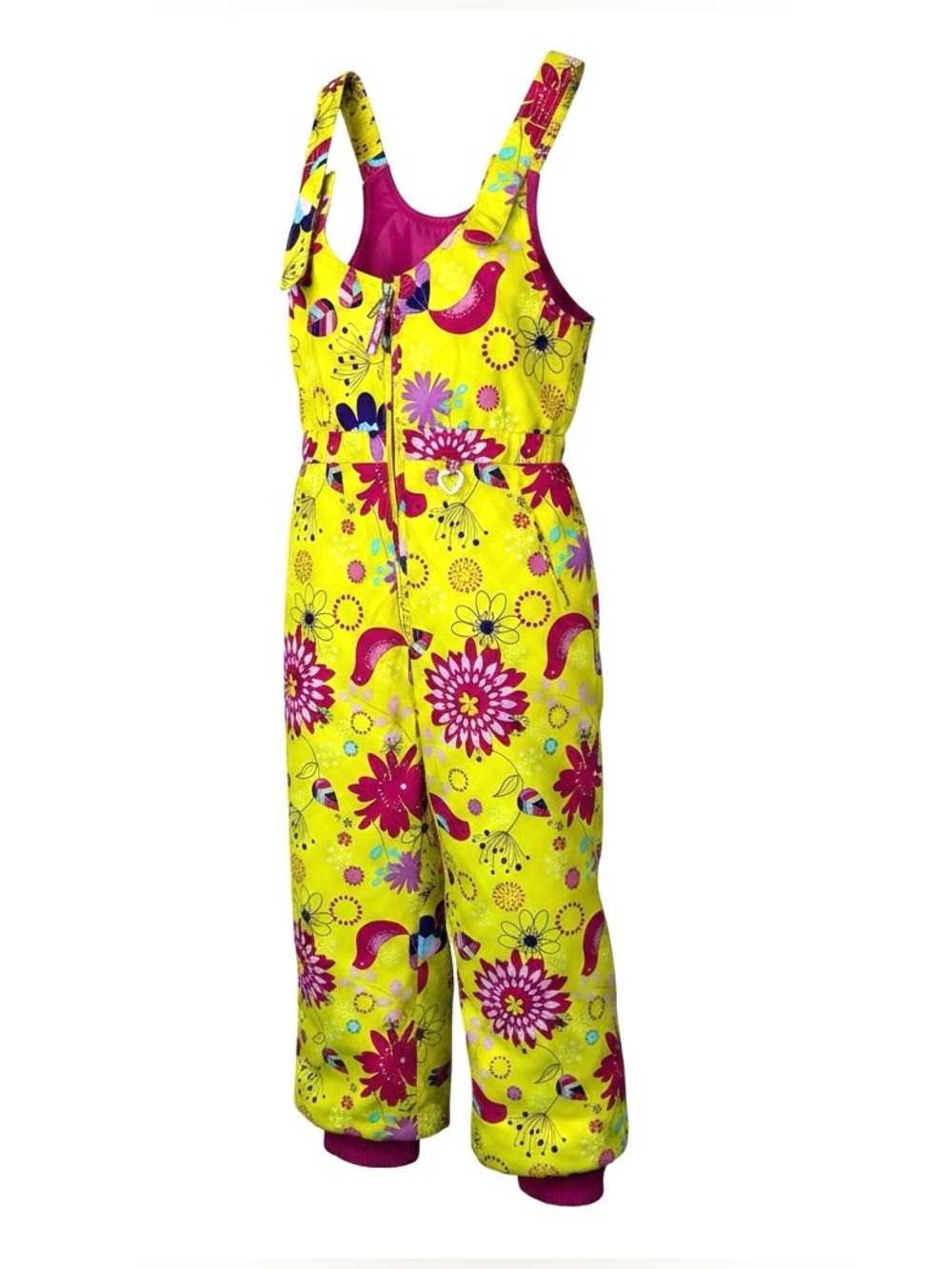 OBERMEYER Snoverall Floral Print Snow Outdoor Pants  Zipper Toddler Sz 7